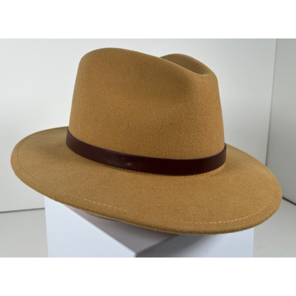 Brixton Mustard Yellow Fedora Hat 7 1/4 Medium Wool Classic 2.5 in Brim Size